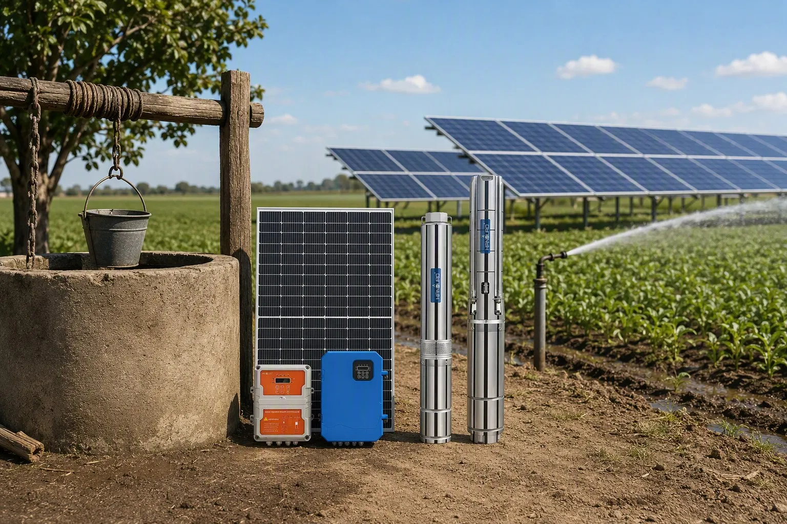 AC/DC Solar Submersible Pump